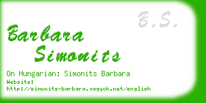 barbara simonits business card